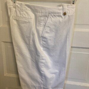Lands End Bermuda Shorts, Size 16, White